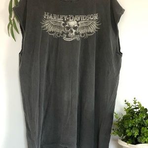 Vintage oversized Harley Davidson tank.